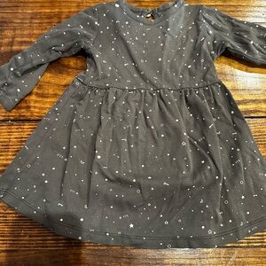 Adorable Black Kids Dress with Starry Design